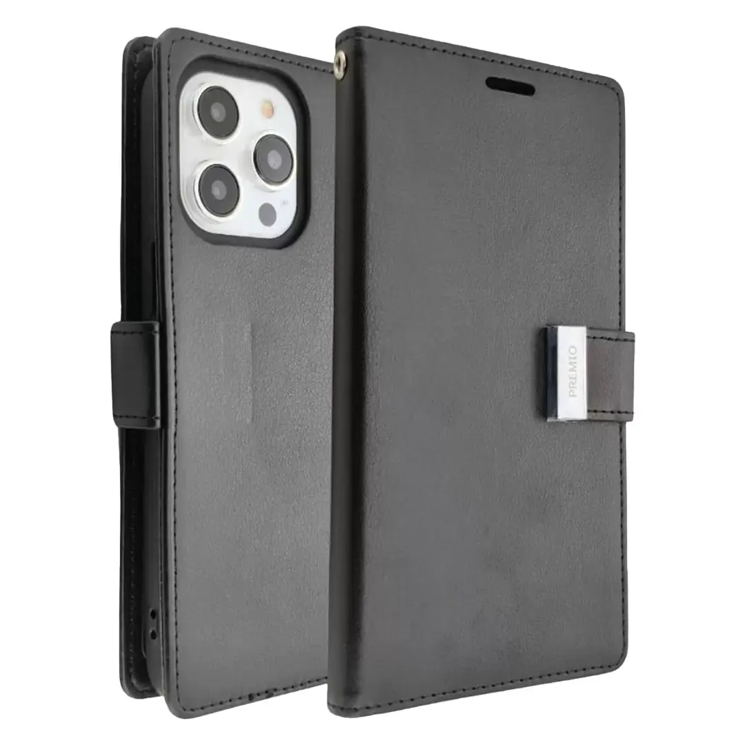 iPhone 17 Air Premio Wallet Case Black